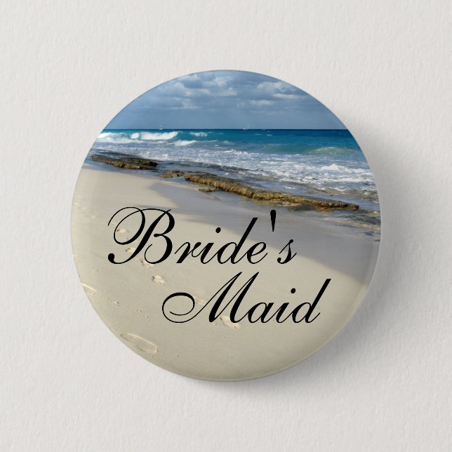 Badge Rond 5 Cm empreintes de pas dans les boutons de sable (Devant)