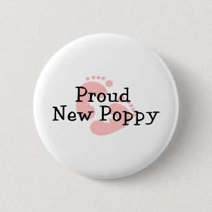 Badge Rond 5 Cm Empreintes de Pied de Bébé Fille Nouveau Coquelico
