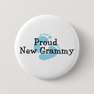 Badge Rond 5 Cm Empreintes de pied de bébé garçon fière nouvelle G
