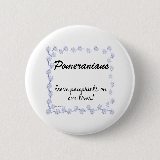 Badge Rond 5 Cm Empreintes Poméraniennes - Bouton (Devant)
