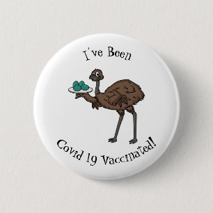 Badge Rond 5 Cm Emu avec dessin animé d'oeufs