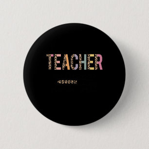Badge Rond 5 Cm En Cours S'Il Vous Plaît Attendre Leopard Enseigna