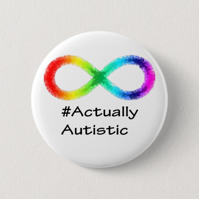 Badge Rond 5 Cm En fait autiste, blanc (Devant)