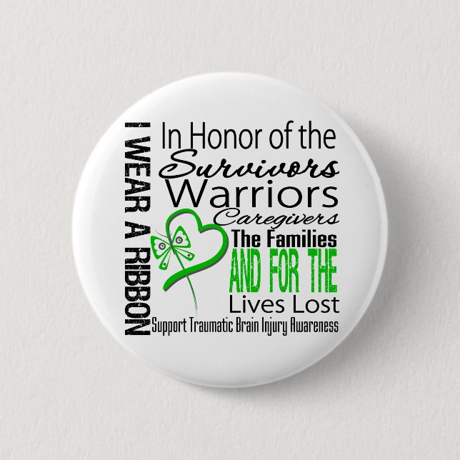 Badge Rond 5 Cm En hommage Collecte traumatisme cérébral traumatiq (Devant)