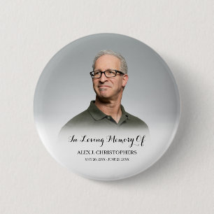 Badge Rond 5 Cm En Mémoire d'amour Photo personnalisée Mémorial fu