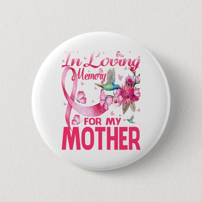 Badge Rond 5 Cm En mémoire d'amour pour ma mère (Devant)