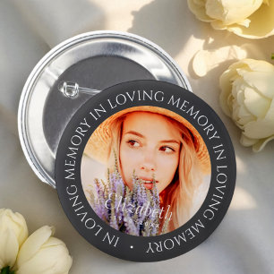 Badge Rond 5 Cm En Mémoire d'amour Simple Photo personnalisée mode