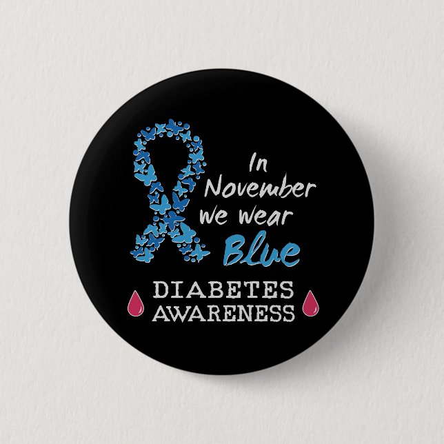 Badge Rond 5 Cm En novembre, nous portons du bleu, Sensibilisation (Devant)