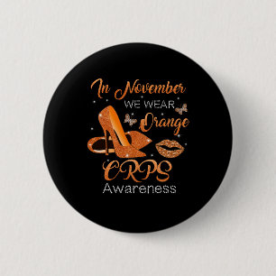 Badge Rond 5 Cm En Novembre Nous Portons Orange High Talons Chauss