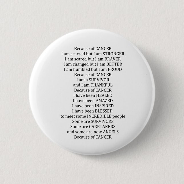 Badge Rond 5 Cm En raison du Cancer (Devant)
