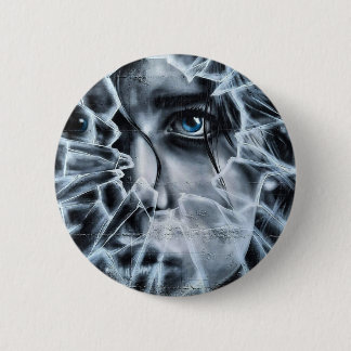 Badge Rond 5 Cm En regardant par la fenêtre brisée