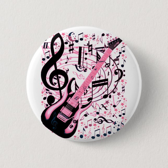 Badge Rond 5 Cm En rose, roche et rouleau_ (Devant)