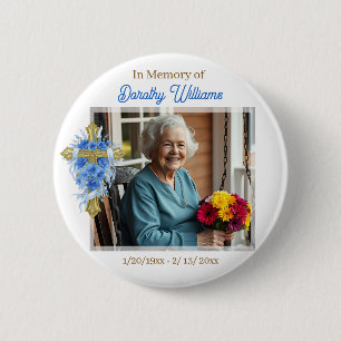Badge Rond 5 Cm En Souvenir Affectueux Mémorial Photo