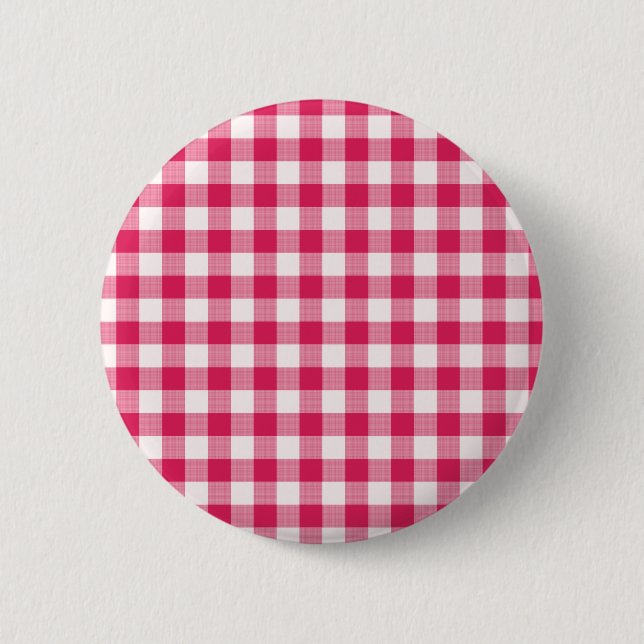 Badge Rond 5 Cm En vichy magenta (Devant)