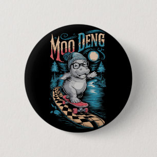 Badge Rond 5 Cm Enchanter Moo Deng Hippo