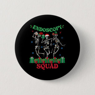 Badge Rond 5 Cm Endoscopie Infirmière Escouade de Noël Squelette D