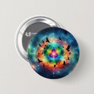 Badge Rond 5 Cm Énergie cosmique triangulaire