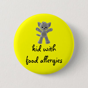 Badge Rond 5 Cm Enfant avec des allergies alimentaires