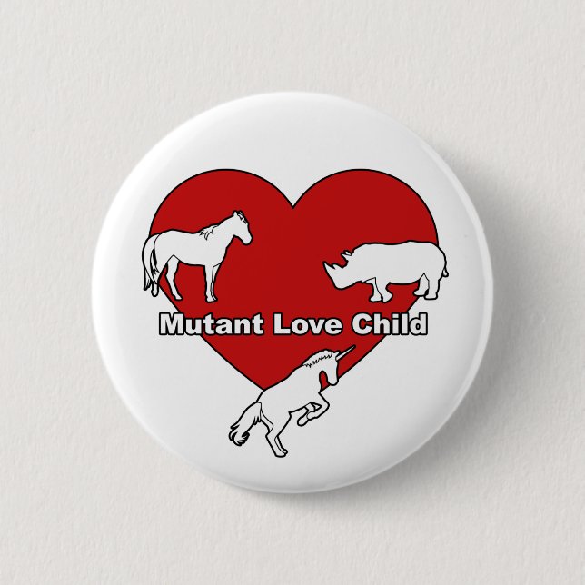 Badge Rond 5 Cm Enfant d'amour de mutant (Devant)