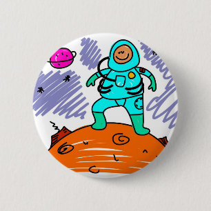 Badge Rond 5 Cm Enfant d'astronaute