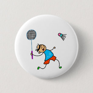 Badge Rond 5 Cm Enfant de badminton
