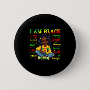 Badge Rond 5 Cm Enfant suis Mois d'Histoire Noir Africain