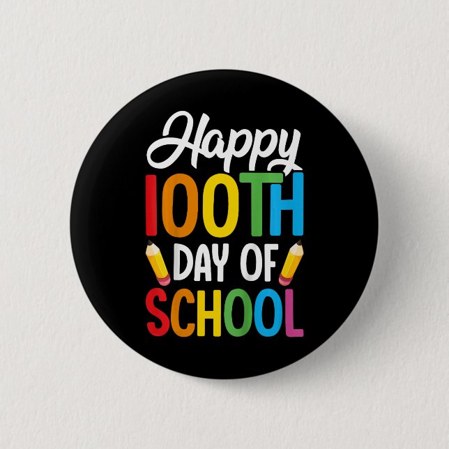 Badge Rond 5 Cm Enfants 100 Jours D'Enseignants Scolaires Enfants  (Devant)