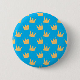 Badge Rond 5 Cm Enfants à couronne jaune bleu customisé