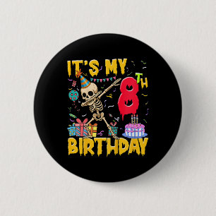 Badge Rond 5 Cm Enfants C'est mon 8e anniversaire fête Halloween S