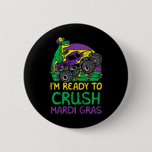 Badge Rond 5 Cm Enfants Crush Mardi Gras Dino Monster Truck Funny 