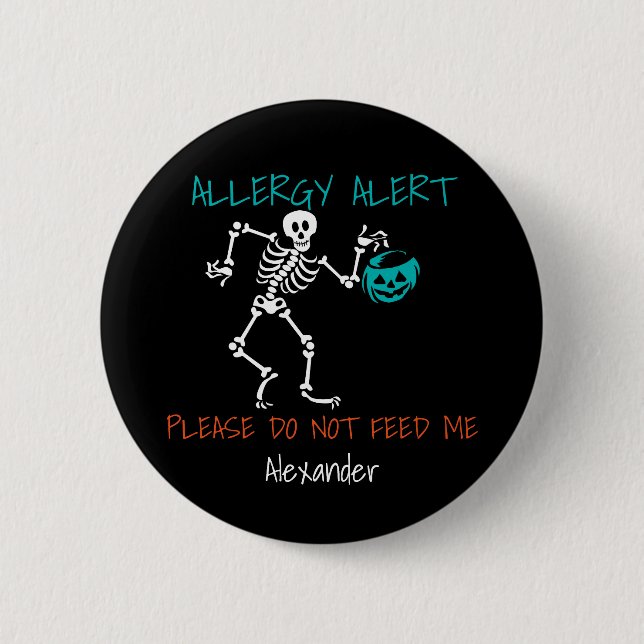 Badge Rond 5 Cm Enfants d'allergie alimentaire de Halloween (Devant)