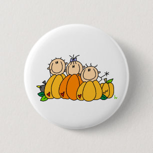 Badge Rond 5 Cm Enfants de citrouille