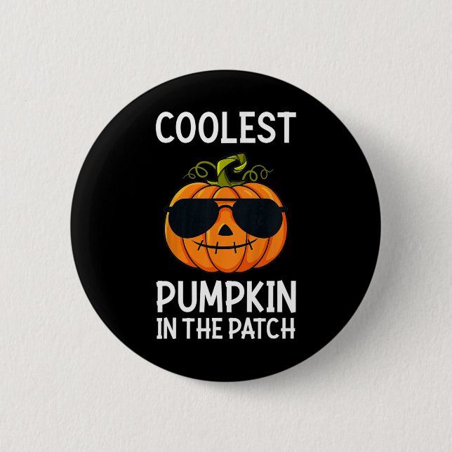 Badge Rond 5 Cm Enfants Enfants Citrouille le plus frais dans le P (Devant)