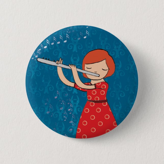 Badge Rond 5 Cm Enfants et musique (Devant)
