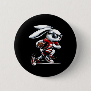 Badge Rond 5 Cm Enfants Garçons Lapin de Pâques heureux jouant au