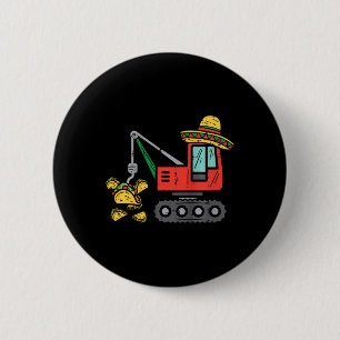 Badge Rond 5 Cm Enfants Grue Mexicaine Tacos Garçons Cinco De Mayo