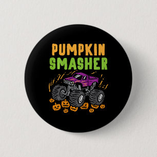Badge Rond 5 Cm Enfants Halloween Monster Truck Citrouille Smasher