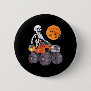Badge Rond 5 Cm Enfants Halloween Skeleton équitation Monster Cami