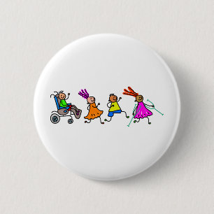 Badge Rond 5 Cm Enfants handicapés