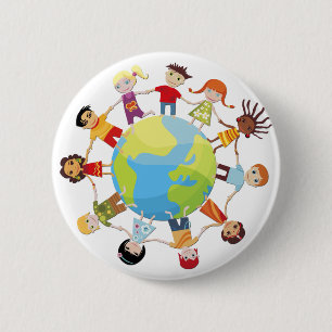 Badge Rond 5 Cm Enfants pour la paix du monde