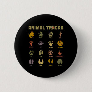 Badge Rond 5 Cm Enfants Sauvage Animaux Tracks Enfants Apprendre