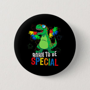 Badge Rond 5 Cm Enfants Sensibilisation sur l'autisme Dino Toddler