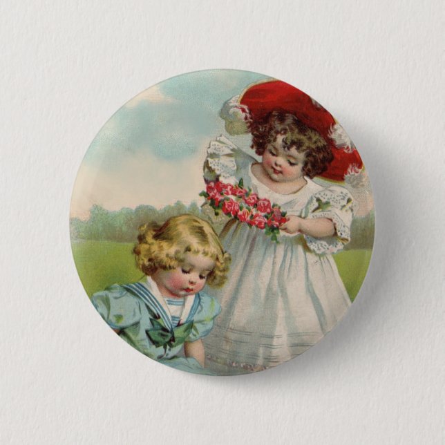 Badge Rond 5 Cm Enfants victoriens (Devant)