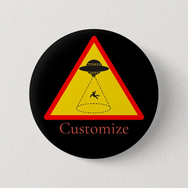Badge Rond 5 Cm Enlèvement d'Alien UFO Thunder_Cove (Devant)