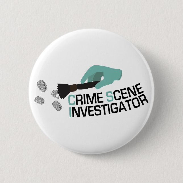 Badge Rond 5 Cm Enquêteur sur la scène de crime (Devant)