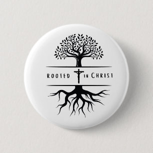 Badge Rond 5 Cm Enraciné dans le Christ