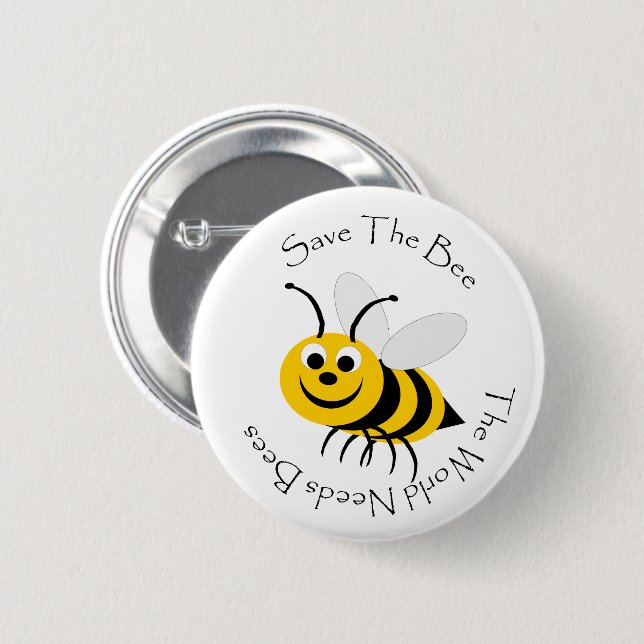 Badge Rond 5 Cm Enregistrer La Conception Des Abeilles (Devant & derrière)