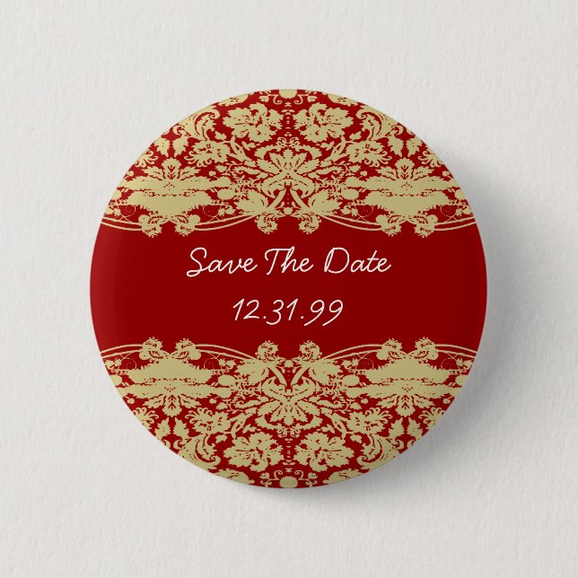 Badge Rond 5 Cm Enregistrer Le Texte Personnalisable Du Bouton Dat (Devant)