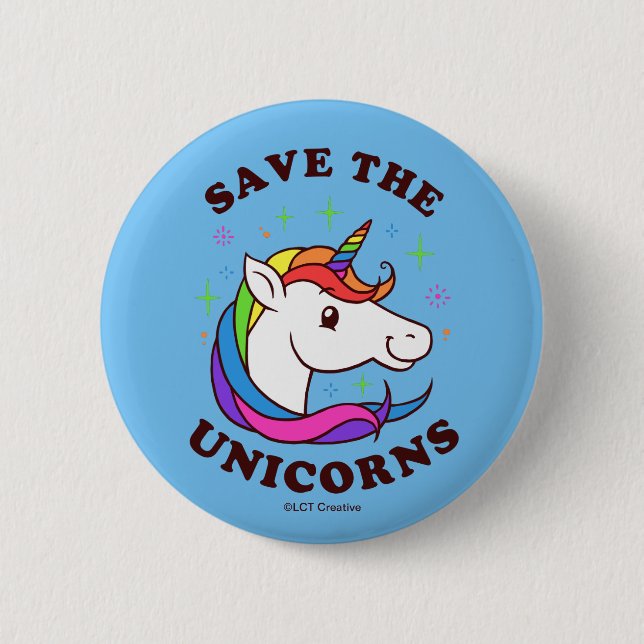 Badge Rond 5 Cm Enregistrer Les Unicornes (Devant)