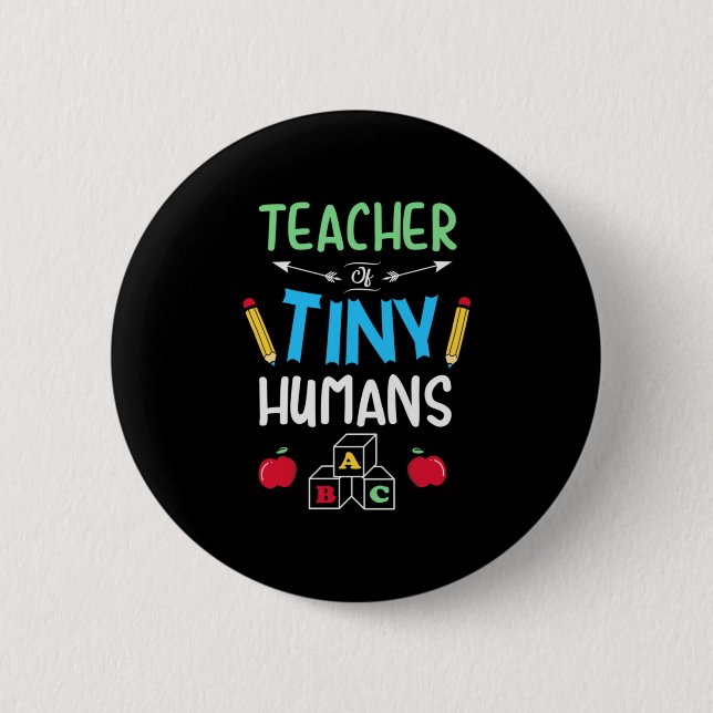 Badge Rond 5 Cm Enseignant Cadeau enseignant minuscules humains (Devant)